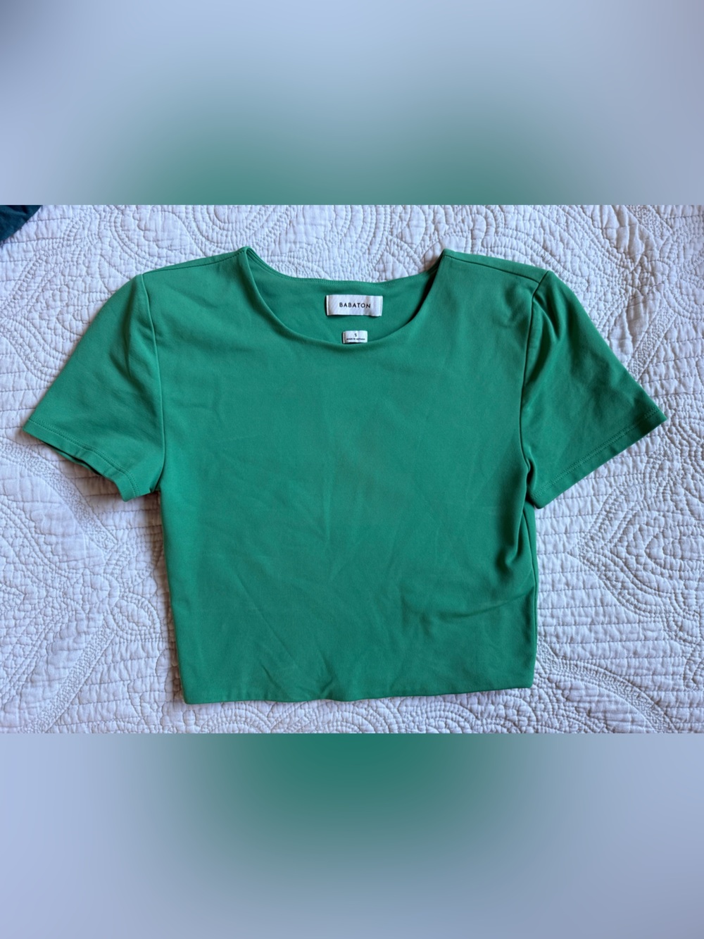 Babaton Green Cropped Tee